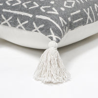 Dahlia Indian Throw Pillow Cover | Silver/White | 18"x 18"