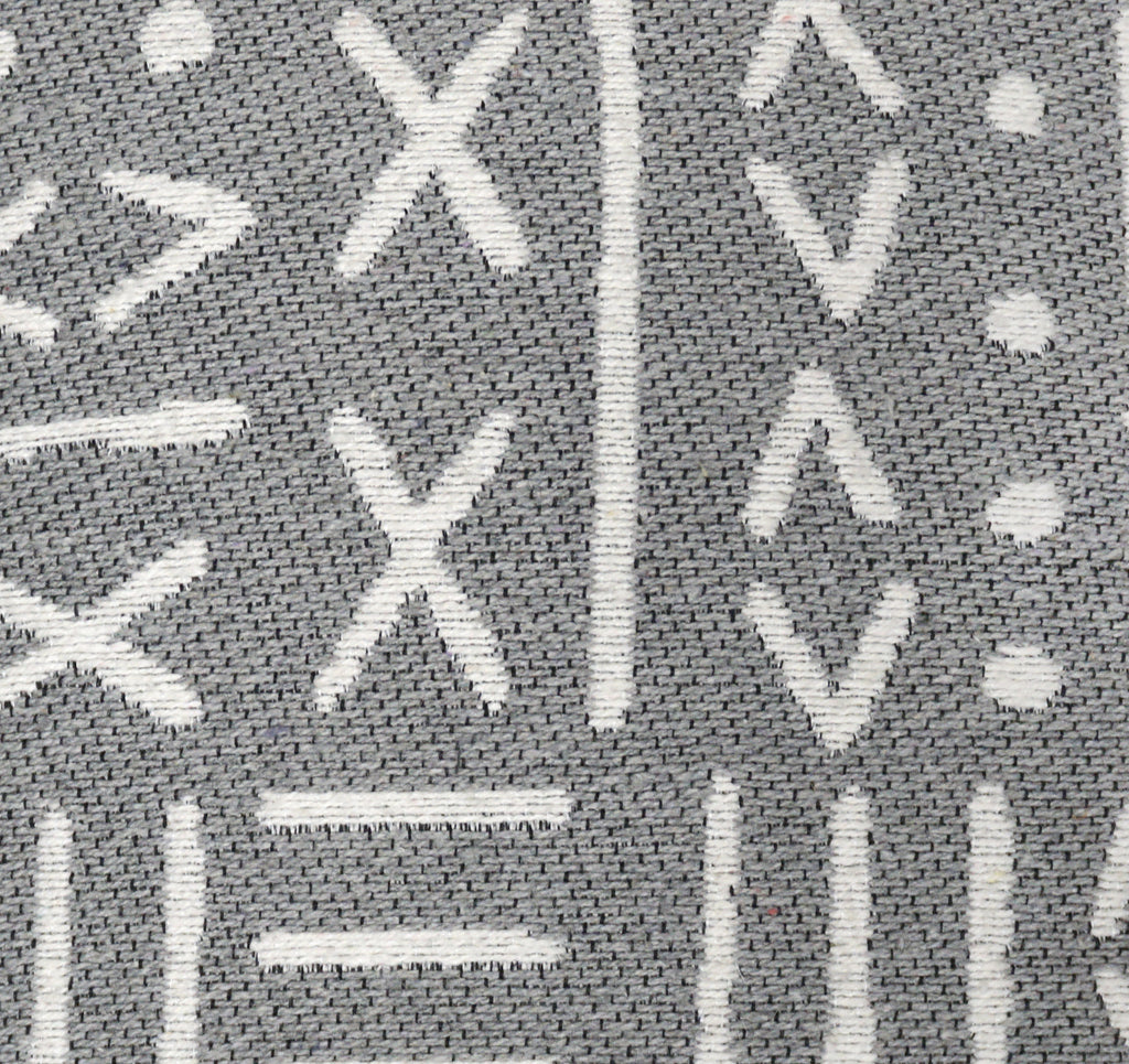 Dahlia Indian Throw Pillow Cover | Silver/White | 18"x 18"