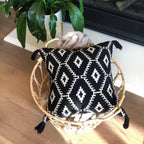 Cosmo Indian Throw Pillow Cover | Black/Natural | 18" x 18"