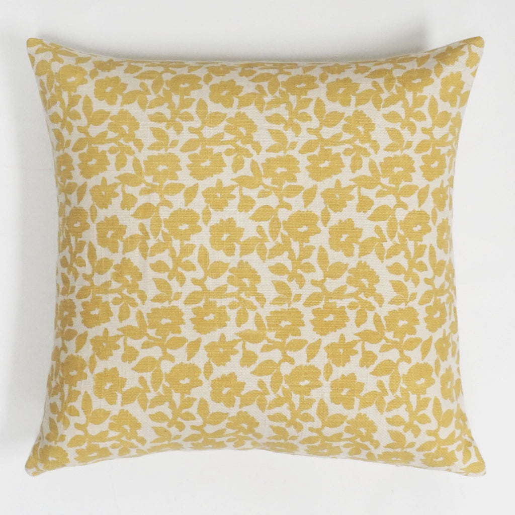 Flora Flower Print Throw Pillow Cover | 20" x 20"
