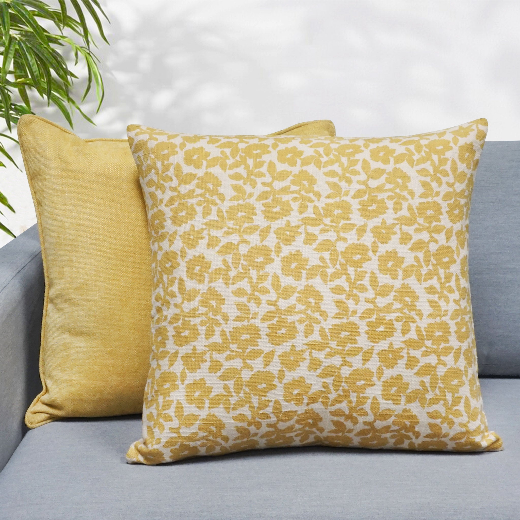 Flora Flower Print Throw Pillow Cover | 20" x 20"