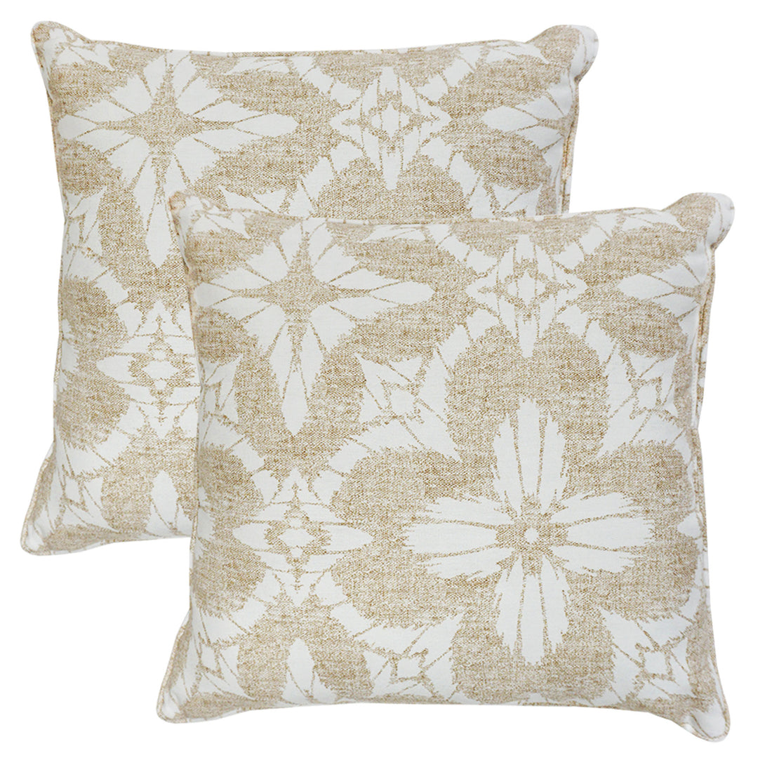 Set of 2 Lily Indoor/Outdoor Throw Pillows | Natural | 18"x18"