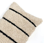 Ezra Indian Throw Pillow Cover | Natural/Black | 16" x 24"