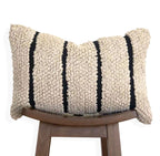 Ezra Indian Throw Pillow Cover | Natural/Black | 16" x 24"