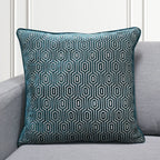 Porter Cut Velvet Throw Pillow Cover | Peacock | 20" x 20"