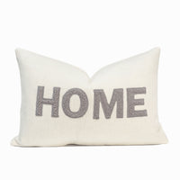Home Teddy Throw Pillow Cover | Ivory/Gray | 14" x 20"