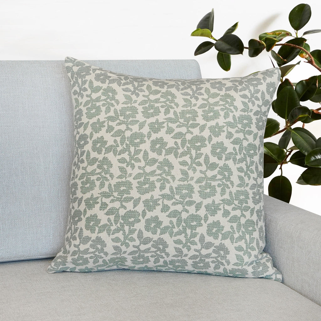 Flora Flower Print Throw Pillow Cover | 20" x 20"