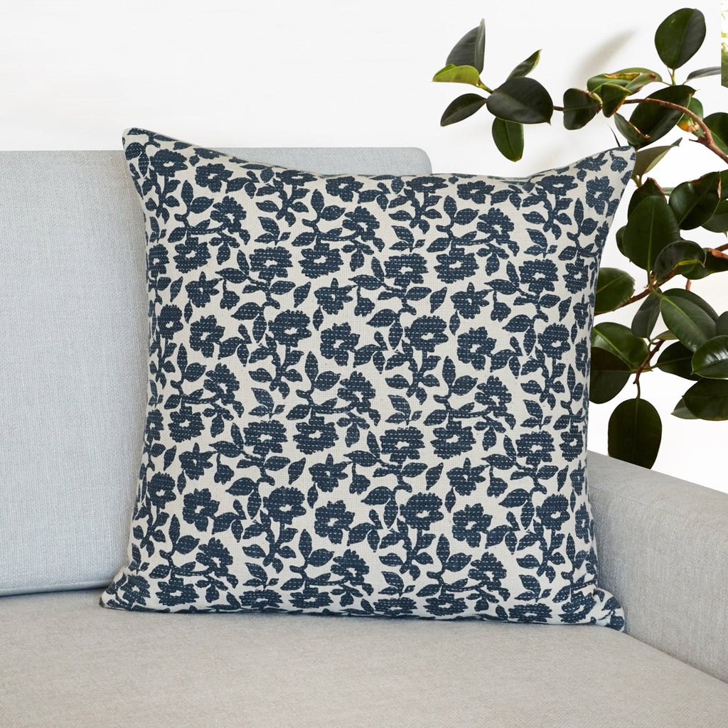 Flora Flower Print Throw Pillow Cover | 20" x 20"