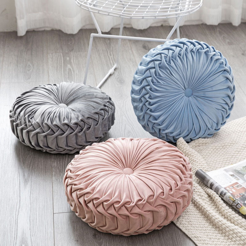 Dolce Round Pleated Pillow | 15"