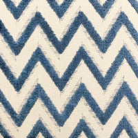 Chevron Lumbar Cut Velvet Throw Pillow Cover | Blue | 12" x 20"