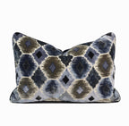 Ikat Lumbar Cut Velvet Throw Pillow Cover | Multi | 12" x 20"