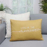 Live in the Moment Throw Pillow Cover | Rattan | 14" x 20"