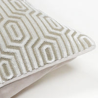 Porter Lumbar Cut Lumbar Velvet Throw Pillow Cover | Ecru | 14" x 20"