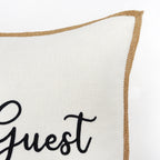 Be Our Guest Throw Pillow Cover | Ivory/Black | 20" x 20"