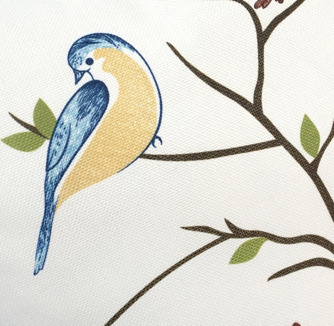 Printed Birds Throw Pillow Cover | Multi | 20" x 20"