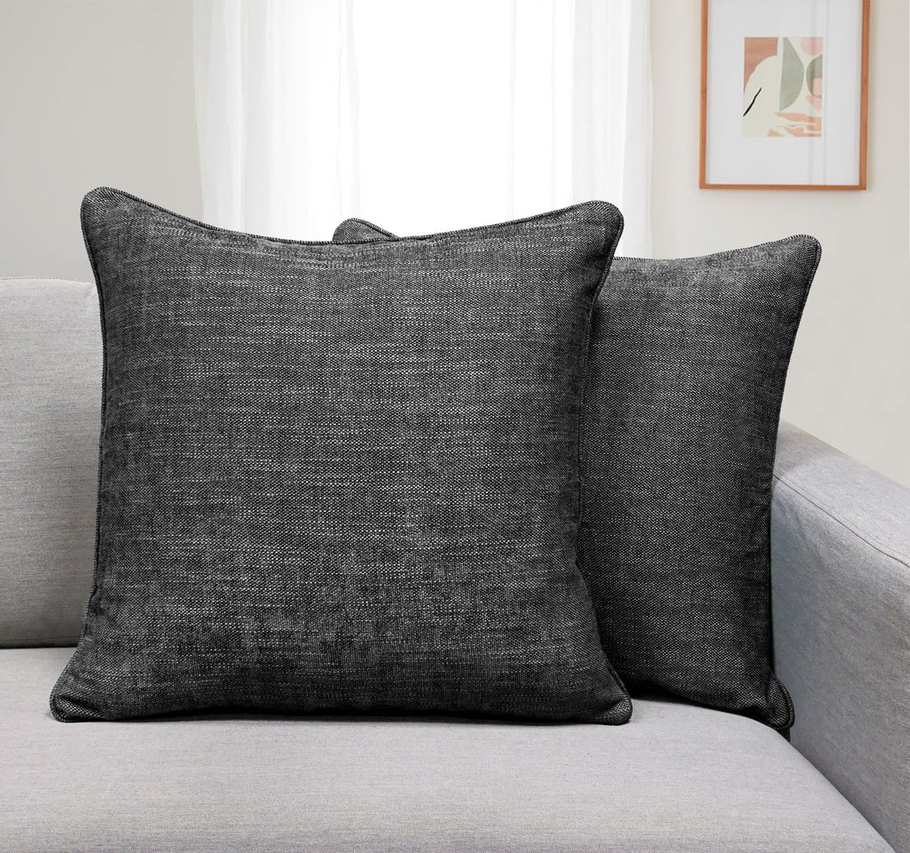 Set of 2 Gorgeous Chenille Throw Pillow Micro Piping | 20" x 20"