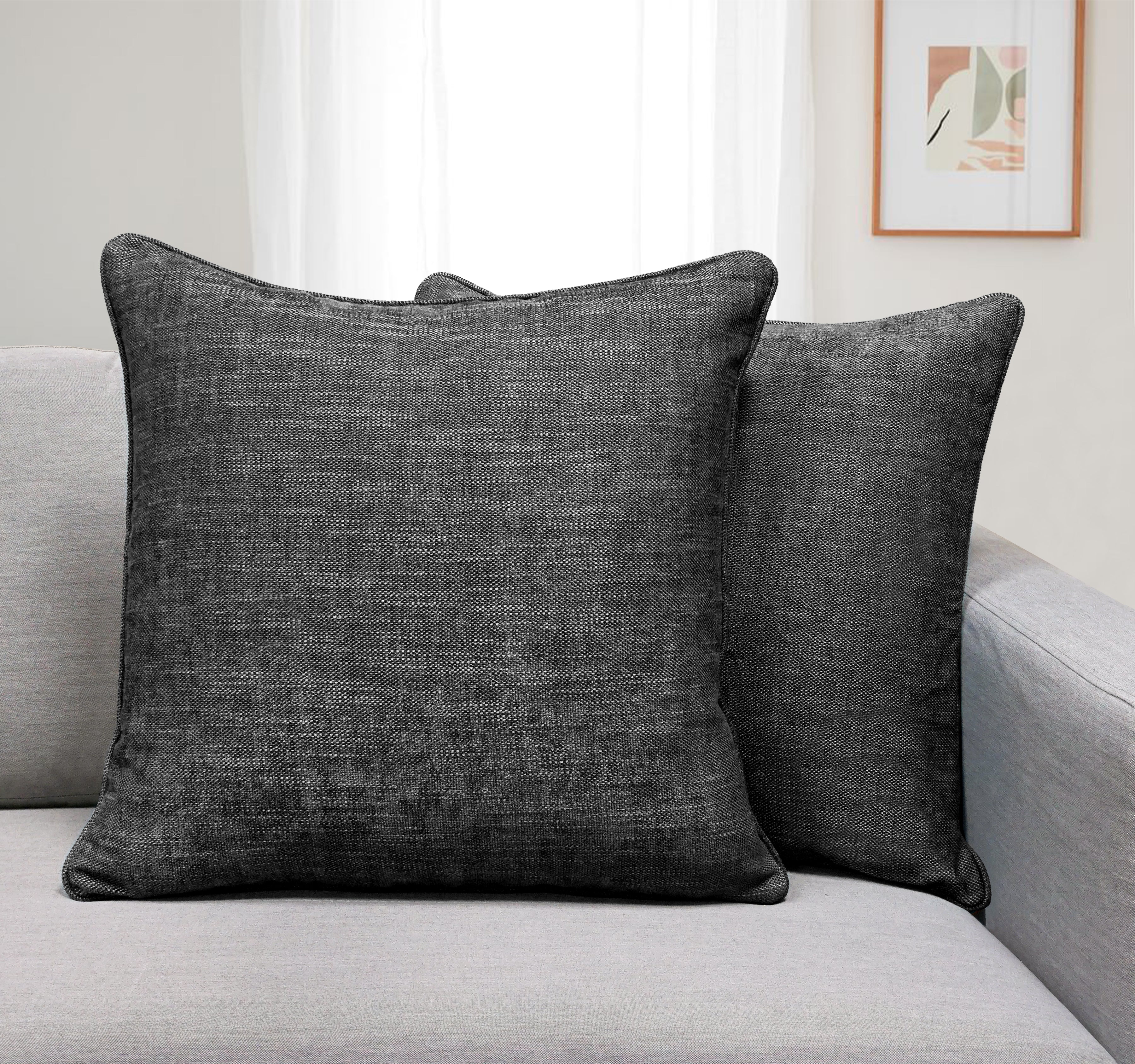 Set of 2 Gorgeous Chenille Throw Pillow Micro Piping | 20" x 20"