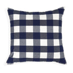 Blessed Applique Buffalo Check Throw Pillow Cover | Navy | 20" x 20"