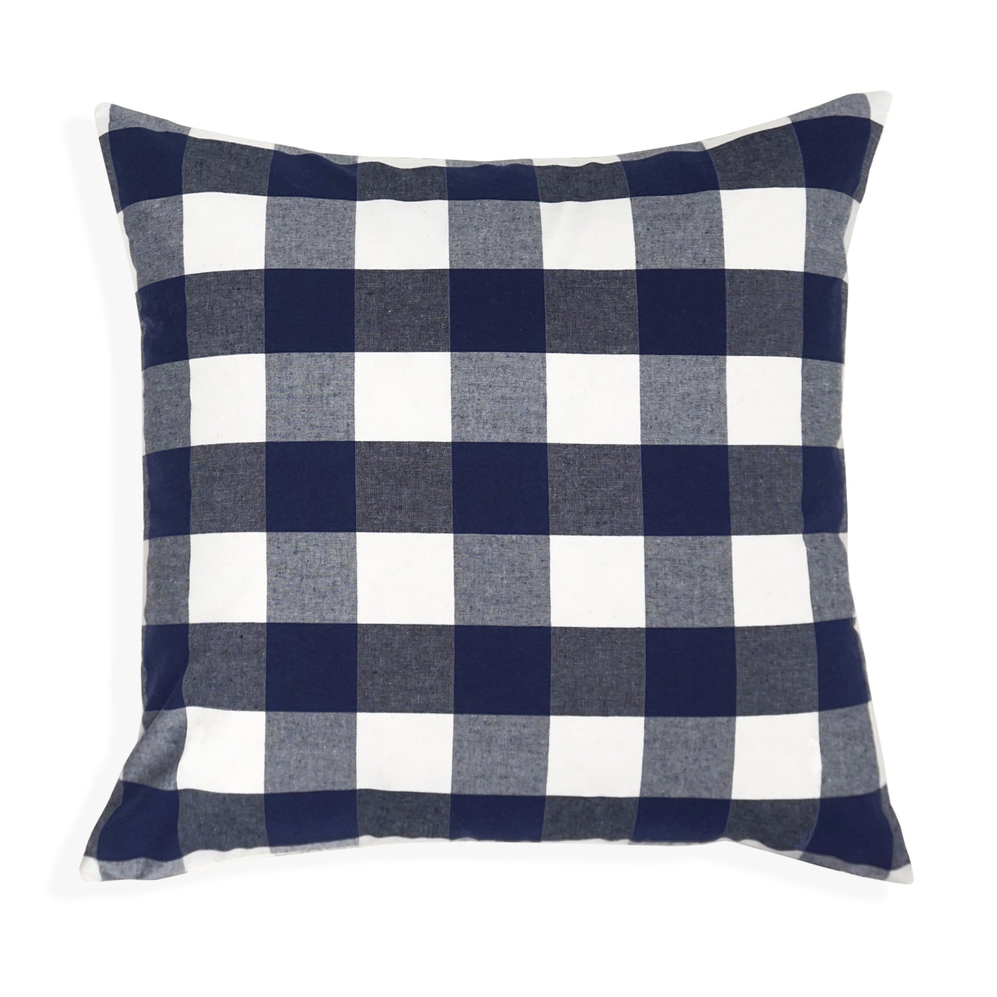 Blessed Applique Buffalo Check Throw Pillow Cover | Navy | 20" x 20"