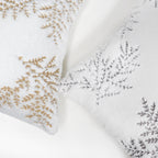 Branch/Leaves Throw Pillow Cover | White/Gray | 20" x 20"
