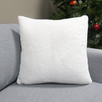 Home Applique Faux Fur Throw Pillow Cover | 20" x 20"