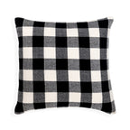 Chenille Buffalo Check Throw Pillow Cover | Black/White | 20" x 20"