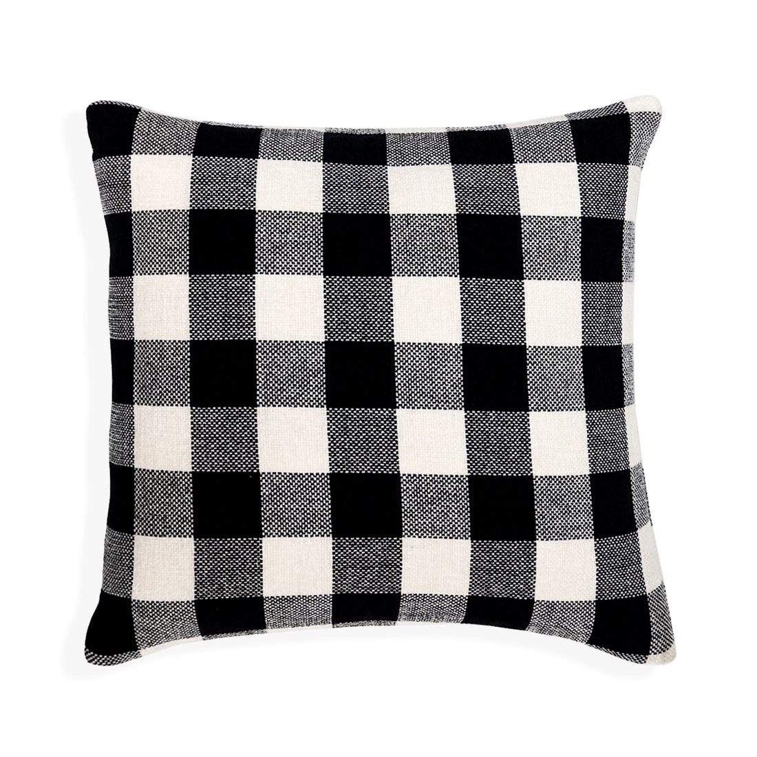 Chenille Buffalo Check Throw Pillow Cover | Black/White | 20" x 20"