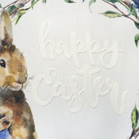 Easter Bunny Wreath Throw Pillow Cover | Multi | 20" x 20"