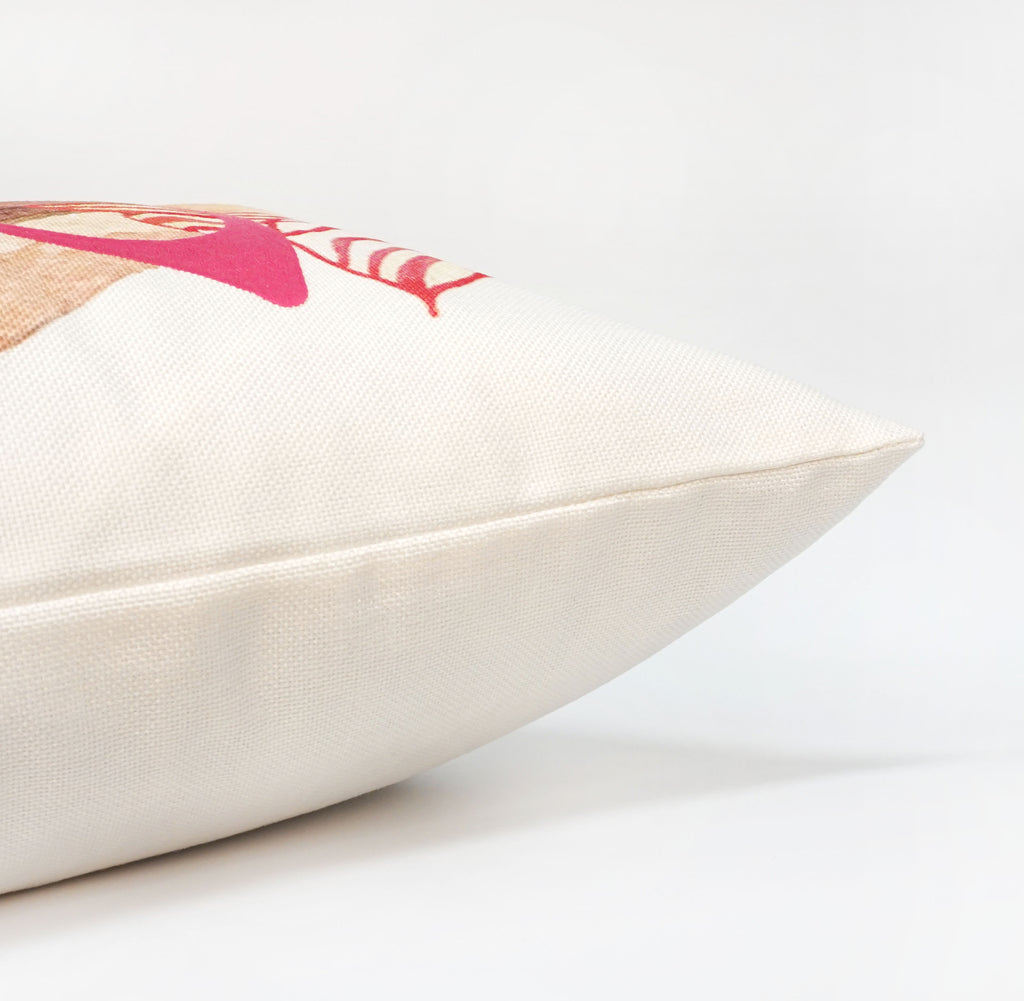 Easter Bunny Glasses Throw Pillow Cover | Pink | 20" x 20"