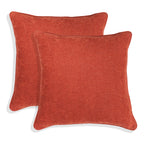 Set of 2 Gorgeous Chenille Throw Pillow Micro Piping | 20" x 20"