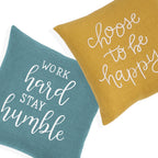Work Hard Stay Humble Throw Pillow Cover | Spa | 20" x 20"