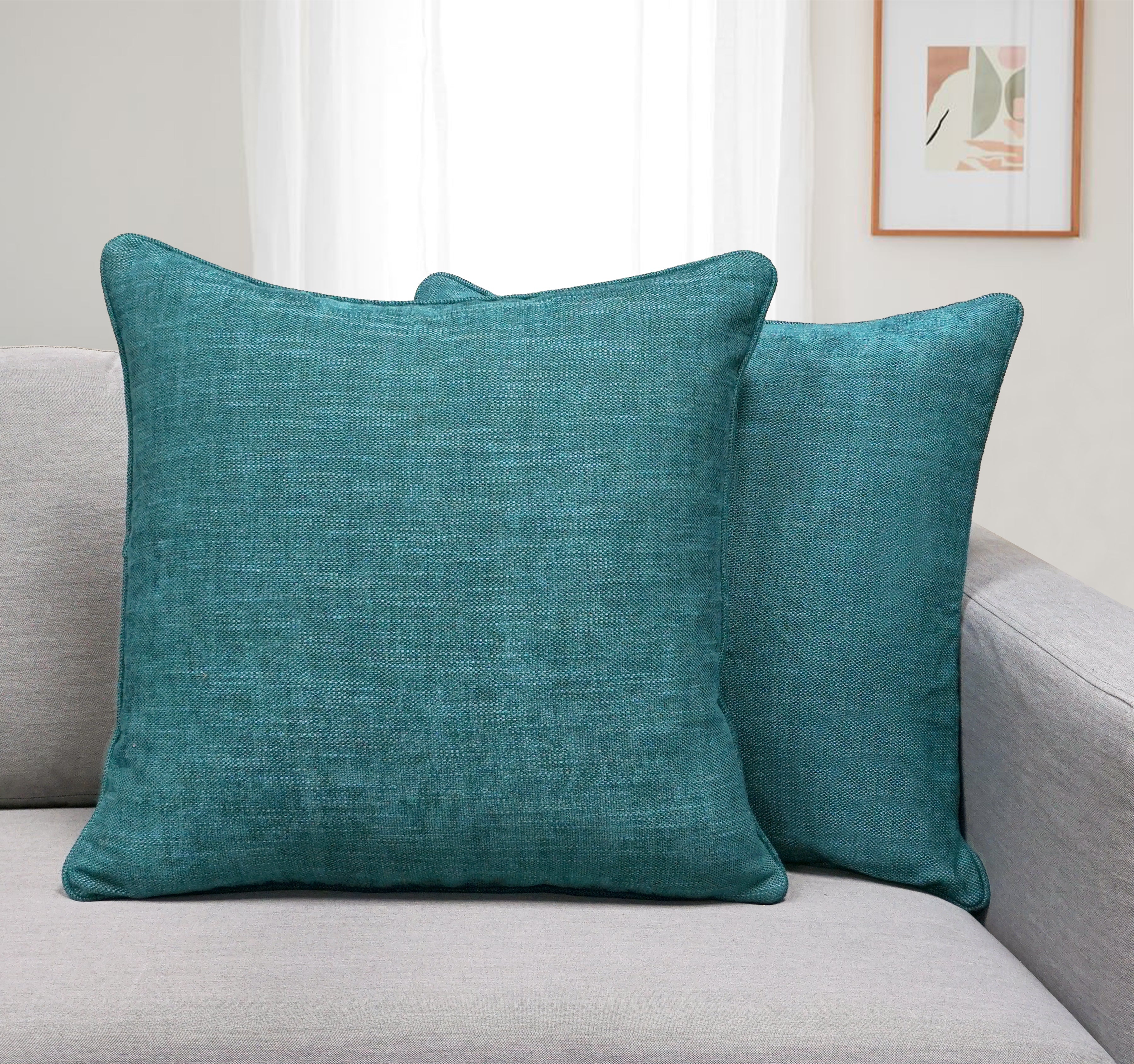 Set of 2 Gorgeous Chenille Throw Pillow Micro Piping | 20" x 20"