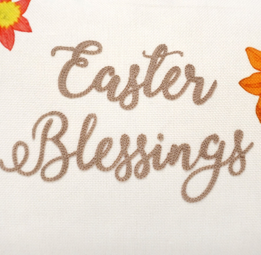 Easter Blessings Floral Throw Pillow Cover | Multi | 14" x 20"