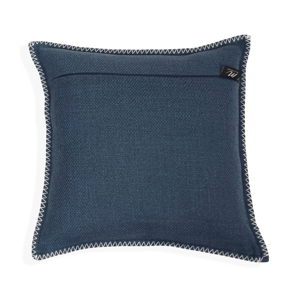 Family Whip Stitch Throw Pillow Cover | Navy | 20" x 20"