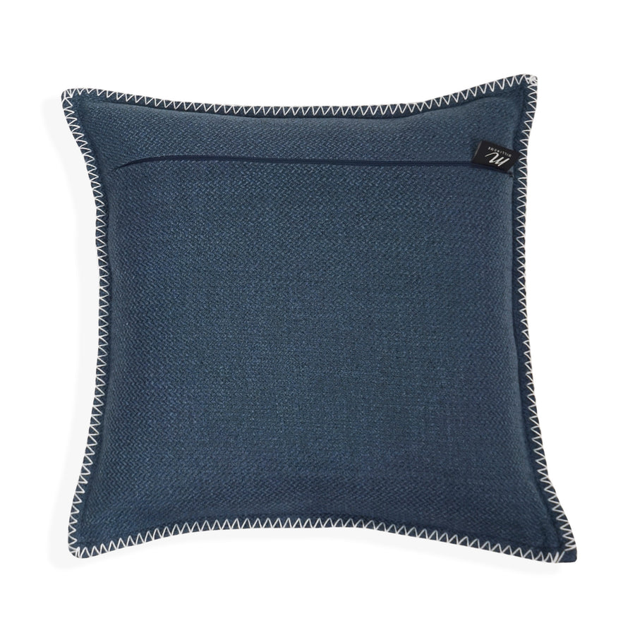 Blessed Whip Stitch Throw Pillow Cover | Navy | 20" x 20"