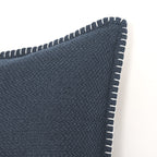 Blessed Whip Stitch Throw Pillow Cover | Navy | 20" x 20"
