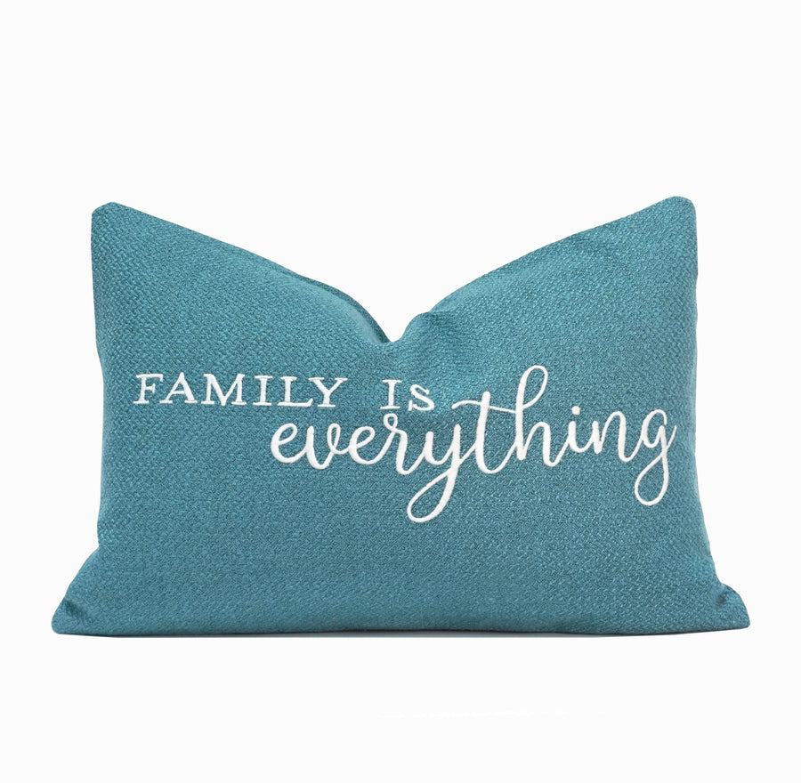 Family is Everything Throw Pillow Cover | Spa | 14" x 20"