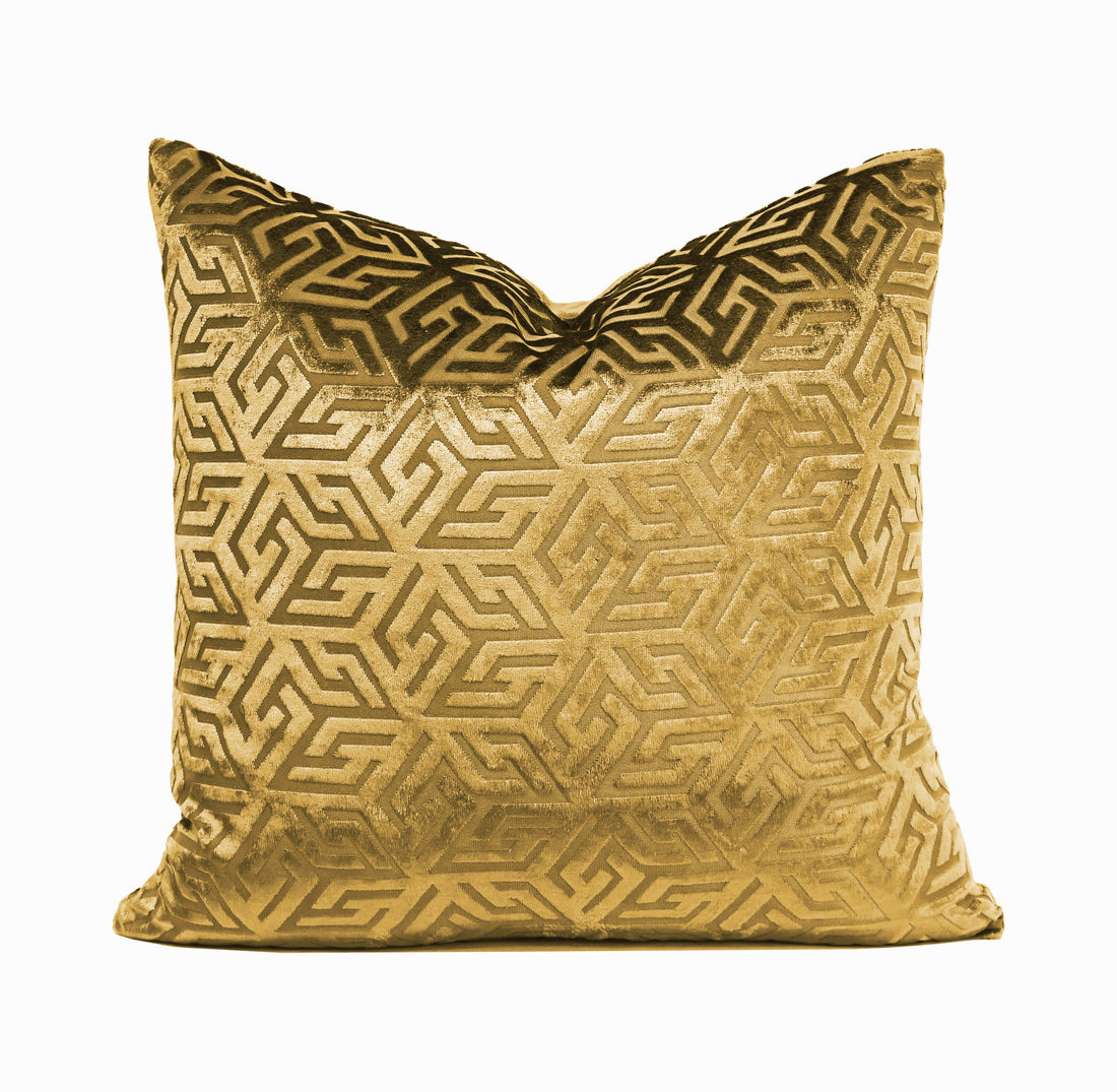 Geometric Burn Out Velvet Throw Pillow | 18" x 18"