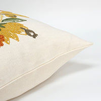 Embroidered Gourds Throw Pillow | Rust | 14" x 20"