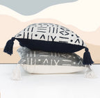 Dahlia Indian Throw Pillow Cover | Silver/White | 18"x 18"