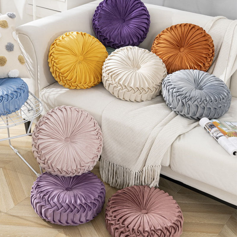 Dolce Round Pleated Pillow | 15"