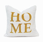 Home Applique Faux Fur Throw Pillow Cover | 20" x 20"