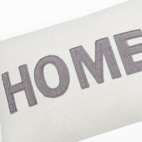 Home Teddy Throw Pillow Cover | Ivory/Gray | 14" x 20"