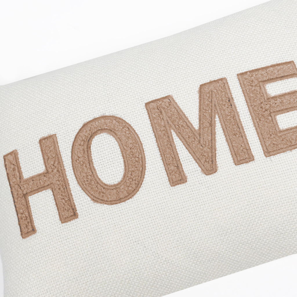 Home Teddy Throw Pillow Cover | Ivory/Tan | 14" x 20"
