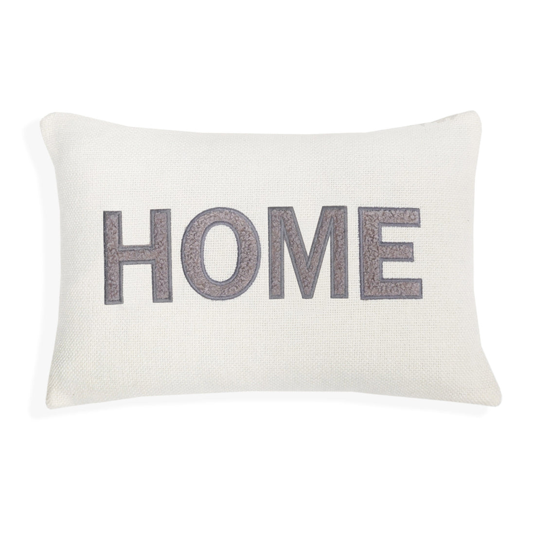 Home Teddy Throw Pillow Cover | Ivory/Gray | 14" x 20"