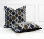 Ikat Lumbar Cut Velvet Throw Pillow Cover | Multi | 12" x 20"
