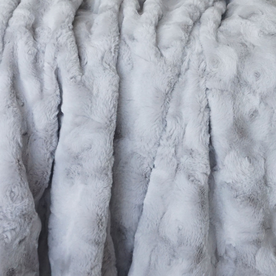 Jackson Faux Fur Throw Blanket | Silver | 50" x 60"