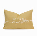 Live in the Moment Throw Pillow Cover | Rattan | 14" x 20"