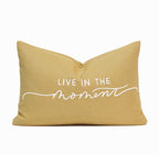 Live in the Moment Throw Pillow Cover | Rattan | 14" x 20"