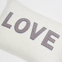 Love Teddy Throw Pillow Cover | Ivory/Gray | 14" x 20"